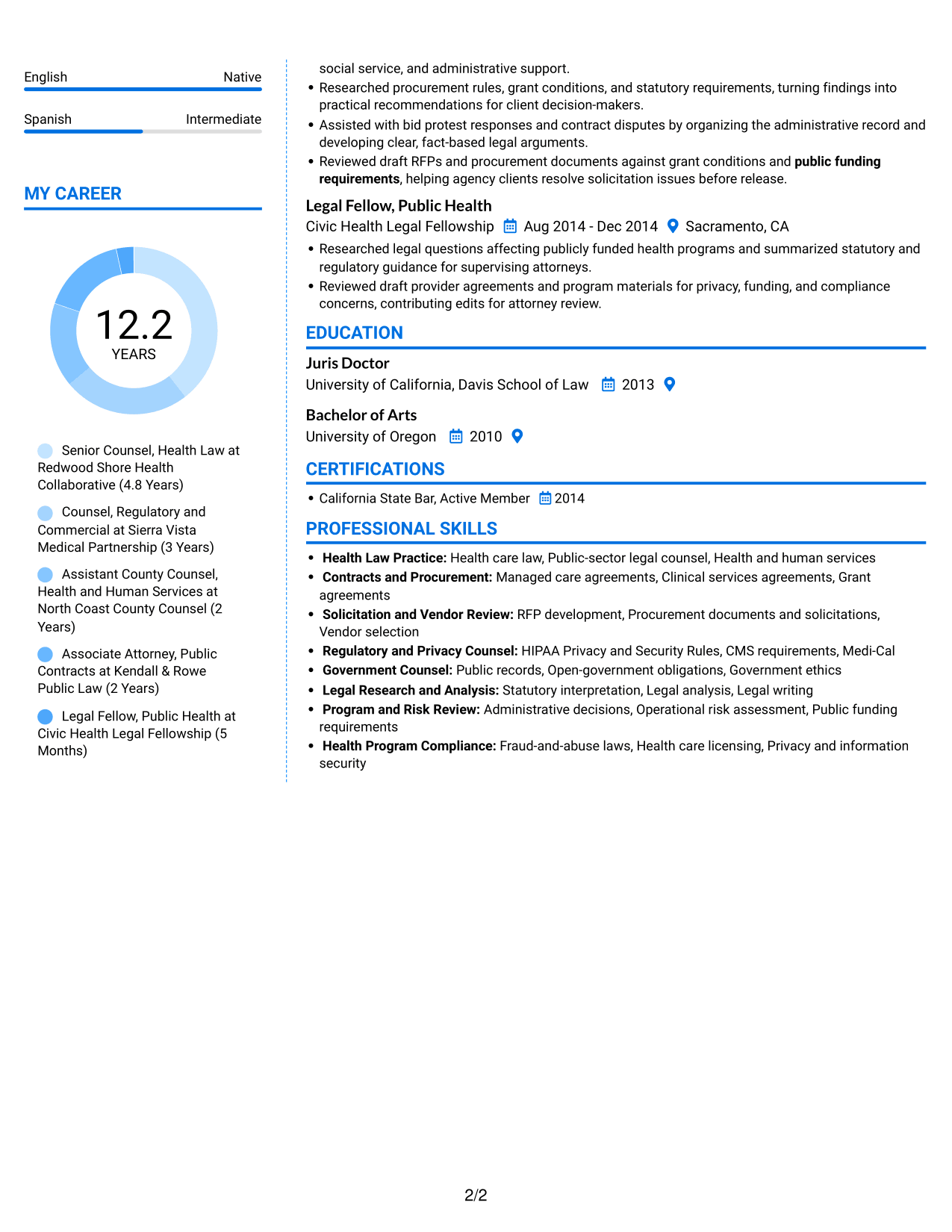 Resume example — page 2