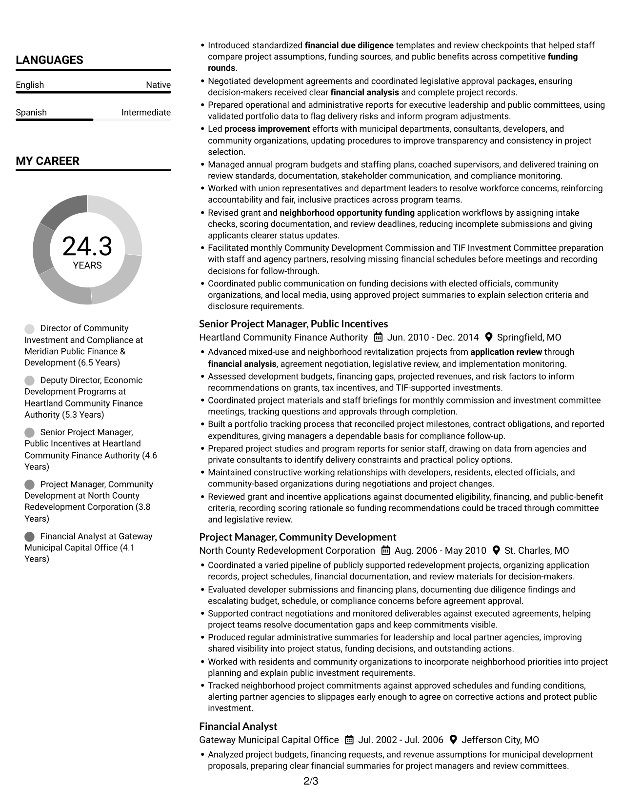 Resume example — page 2