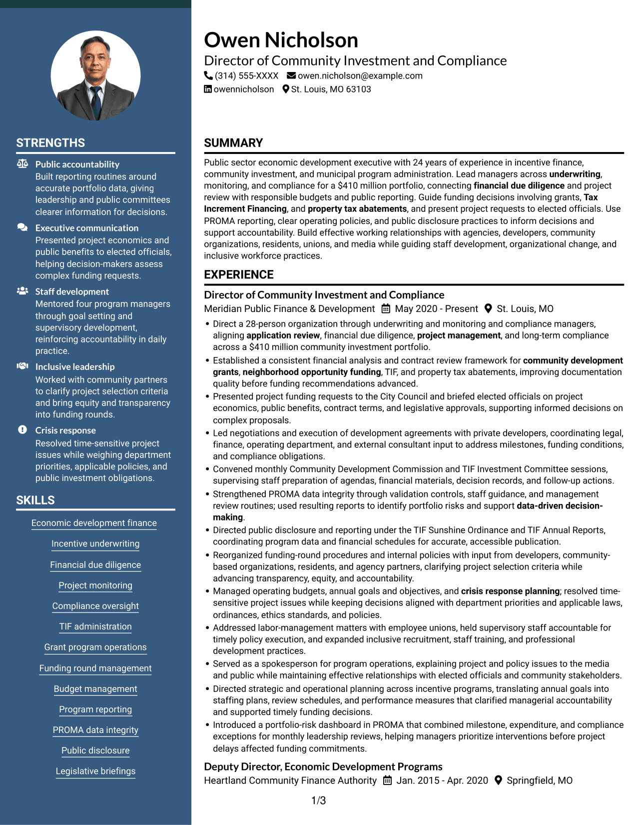 Resume example — page 1