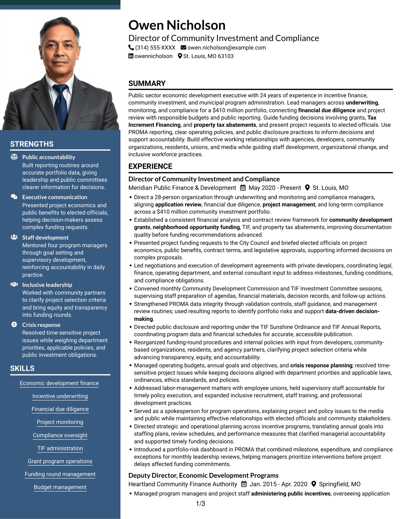 Resume example — page 1