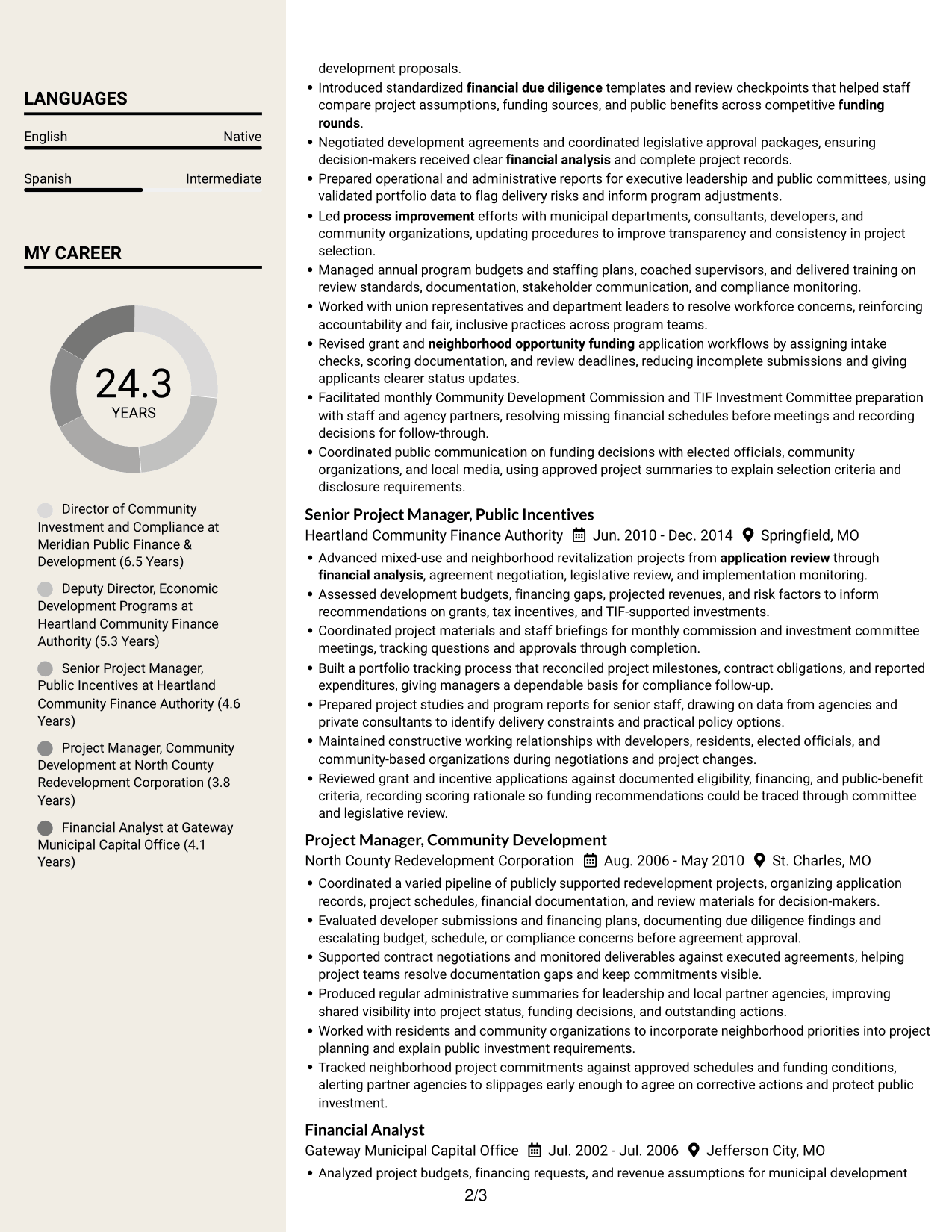 Resume example — page 2