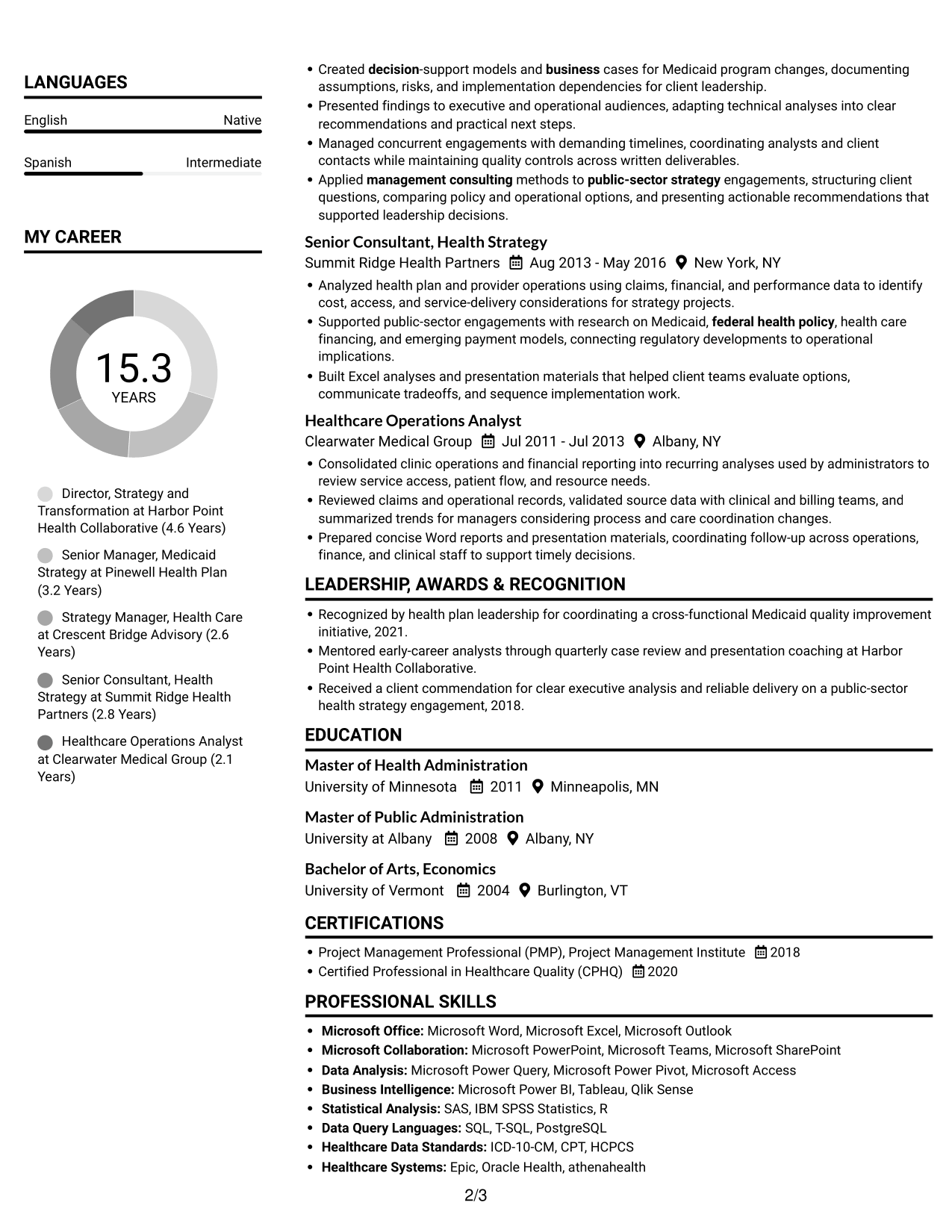 Resume example — page 2