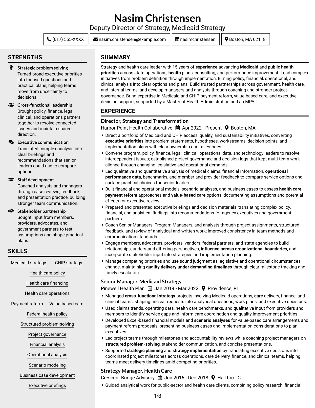 Resume example — page 1