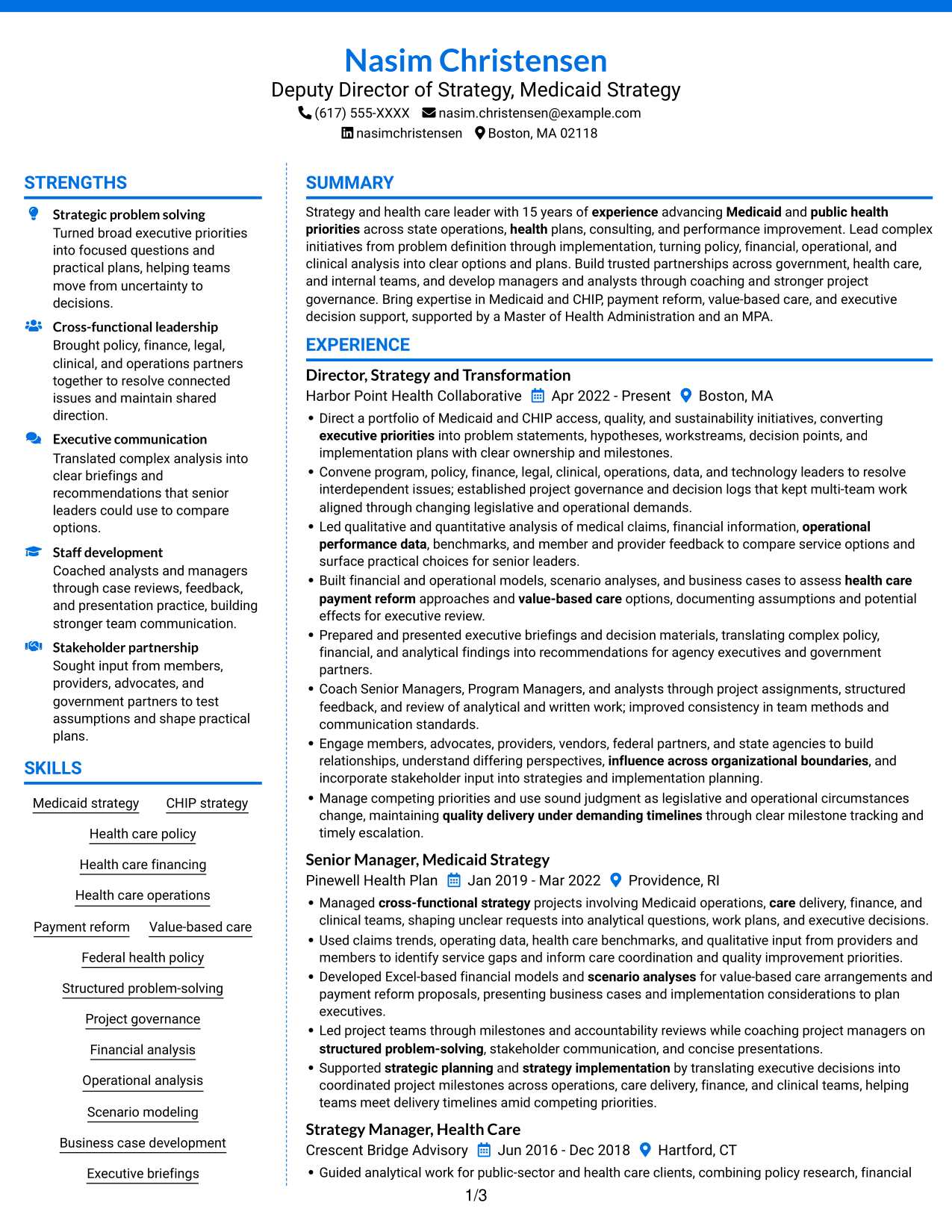 Resume example — page 1