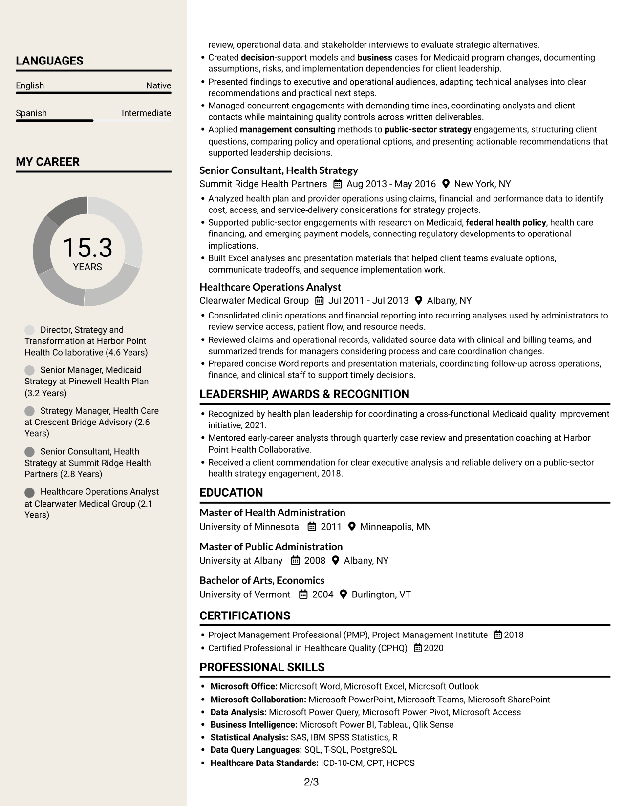 Resume example — page 2