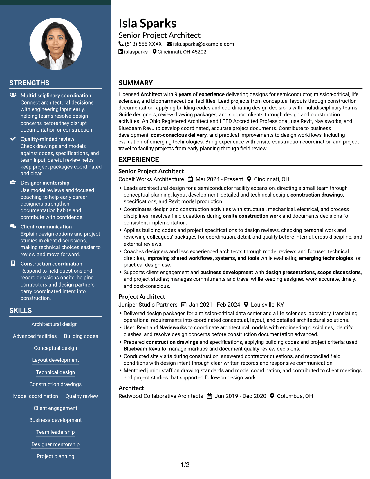 Resume example — page 1