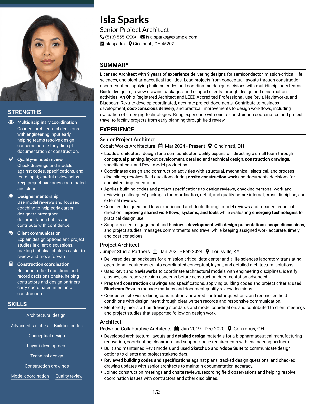 Resume example — page 1