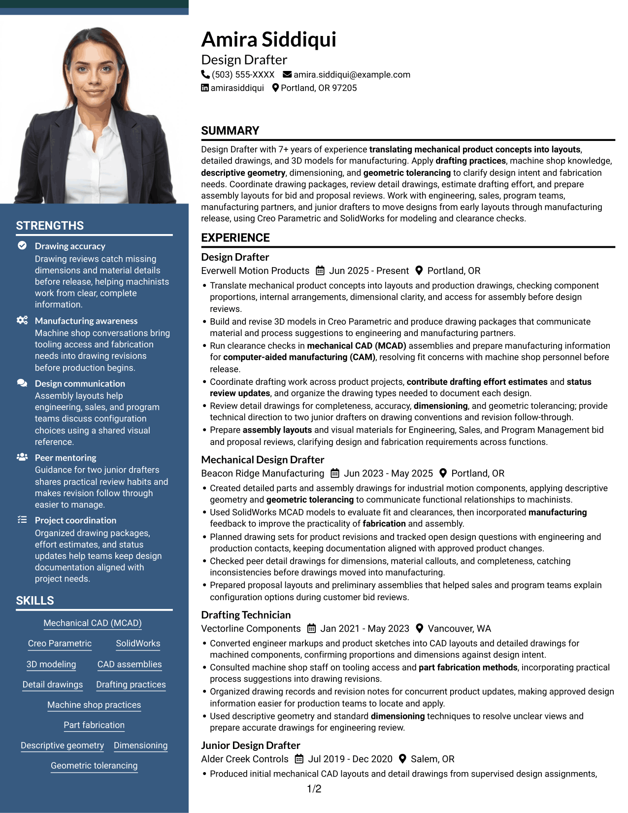 Resume example — page 1
