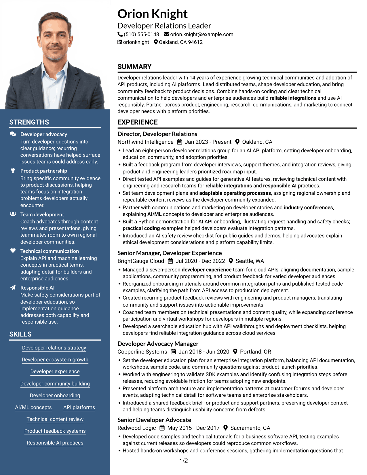 Resume example — page 1