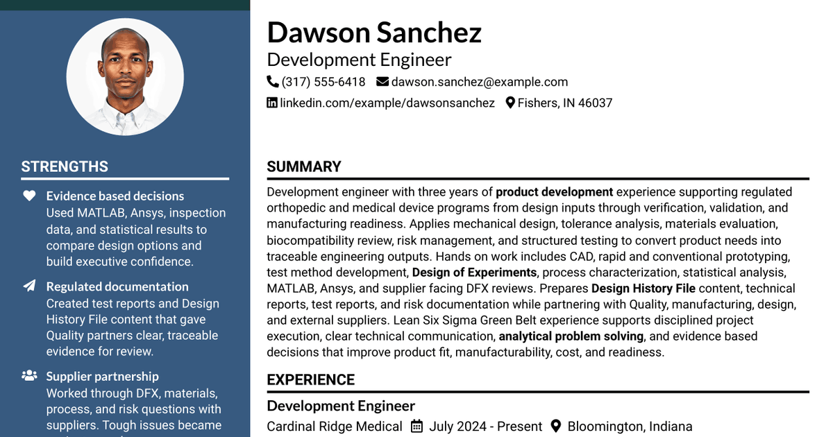 7 Development Engineer Resume Templates with Example