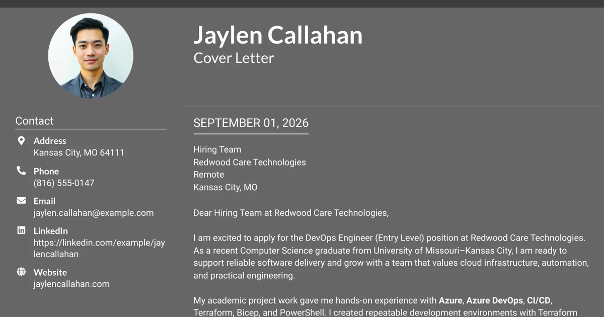 30+ DevOps Engineer (Entry Level) – Remote Cover Letter Templates with Example 2026