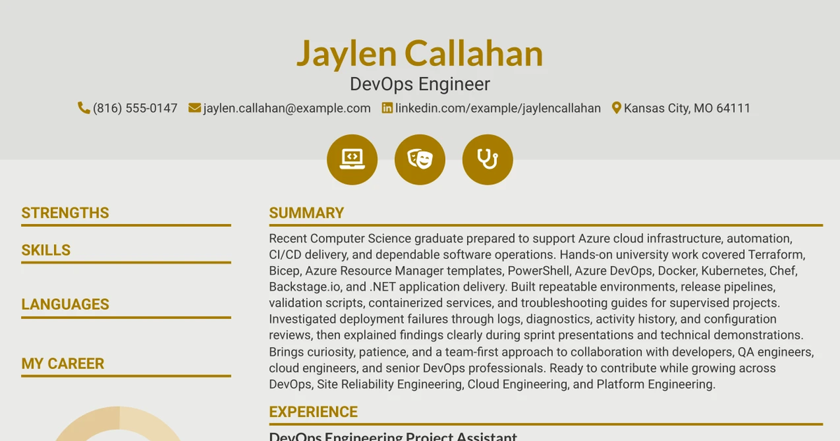 33 DevOps Engineer (Entry Level) – Remote Resume Templates with Example 2026 (ATS-Optimized)