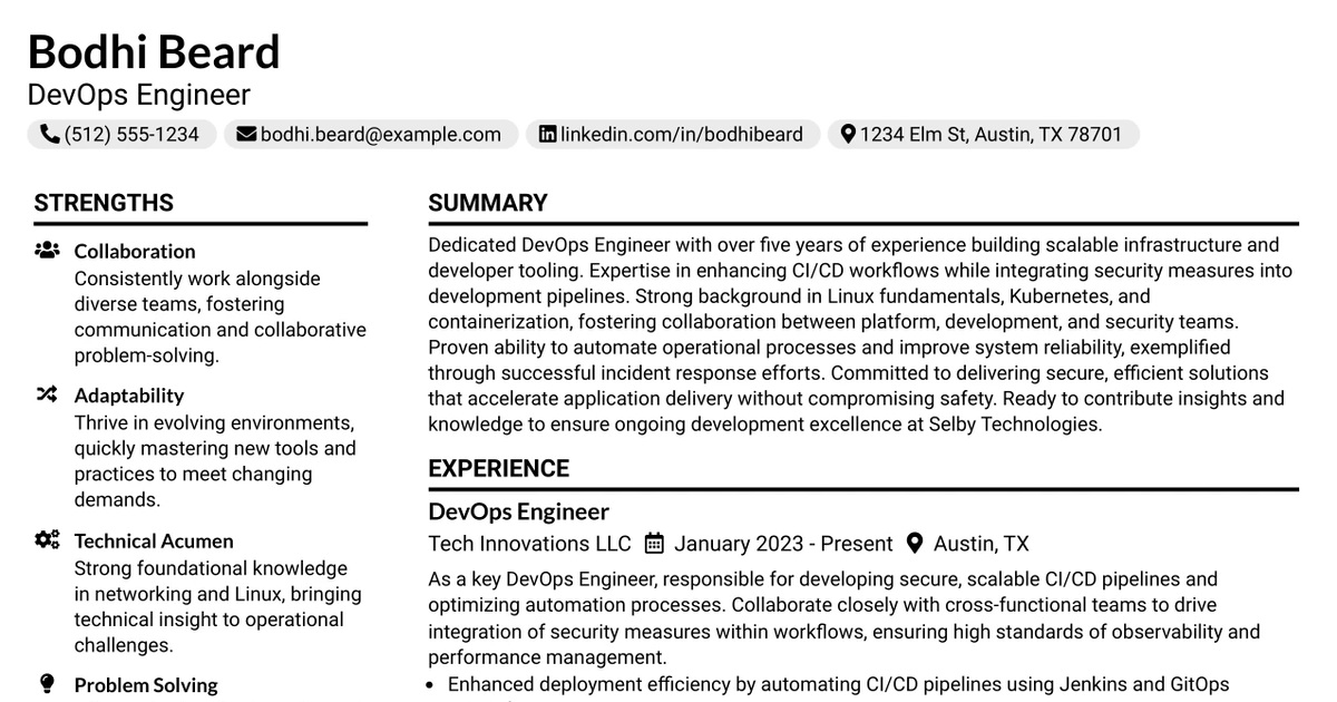 33 DevOps Engineer Resume Templates with Example 2026 (ATS-Optimized)