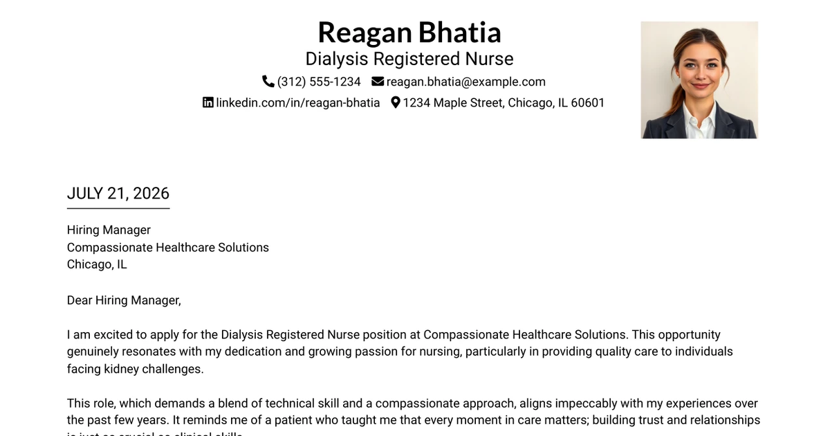 30+ Dialysis Registered Nurse Cover Letter Templates with Example 2026