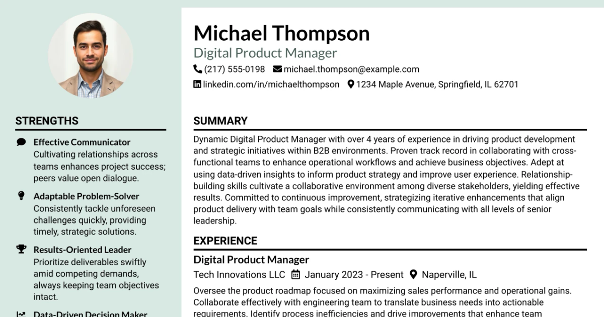 33 Digital Product Manager Resume Templates with Example 2026 (ATS-Optimized)
