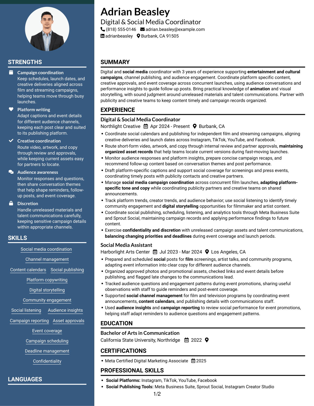 Resume example — page 1