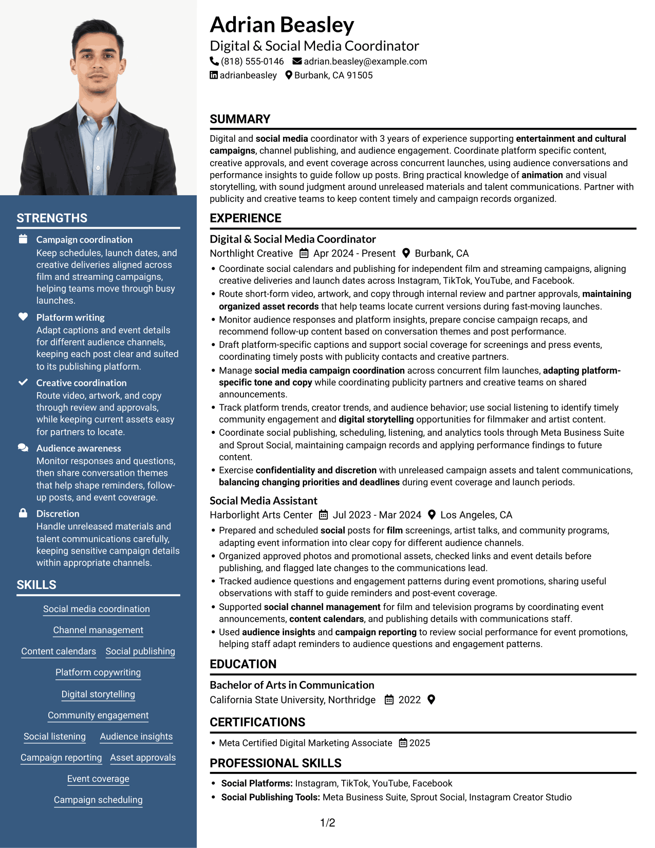 Resume example — page 1