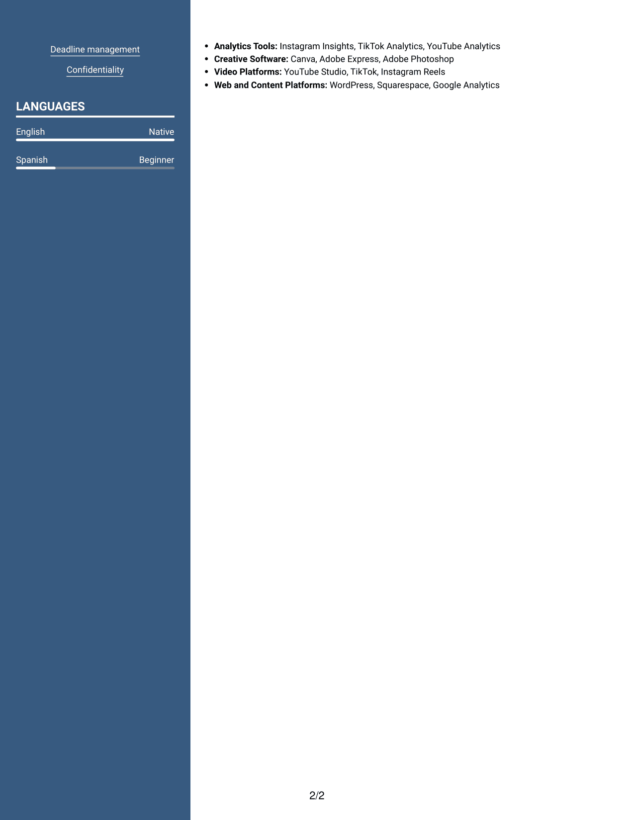 Resume example — page 2