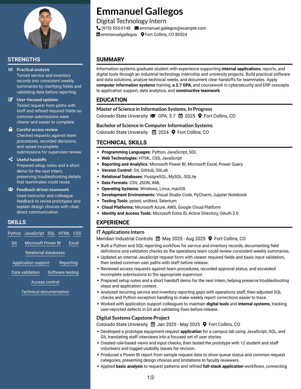 Resume example — page 1