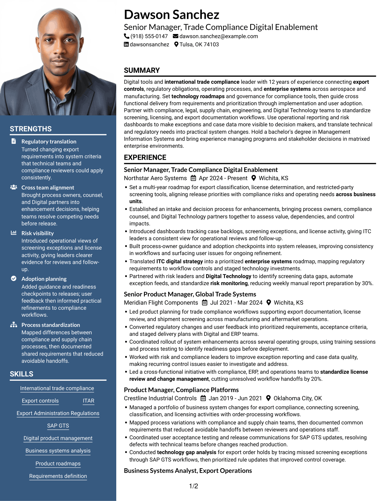 Resume example — page 1