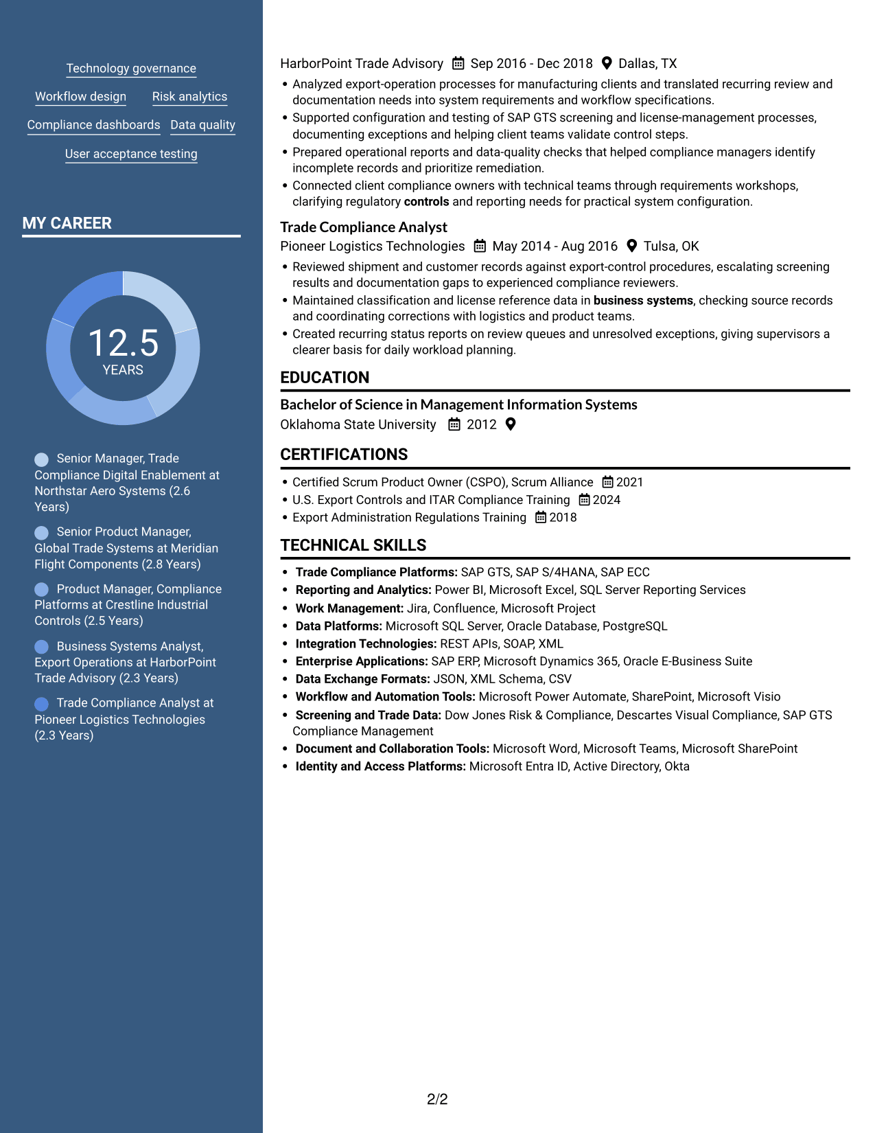 Resume example — page 2