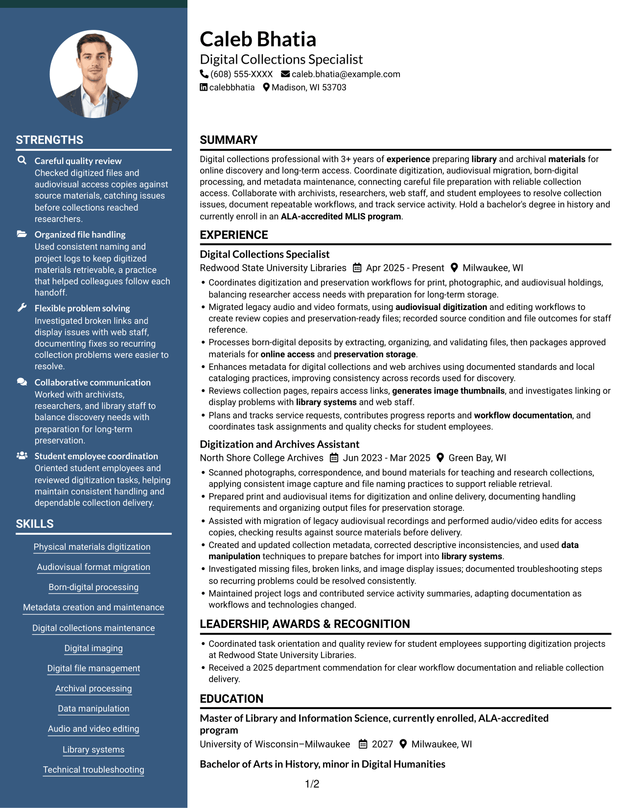 Resume example — page 1