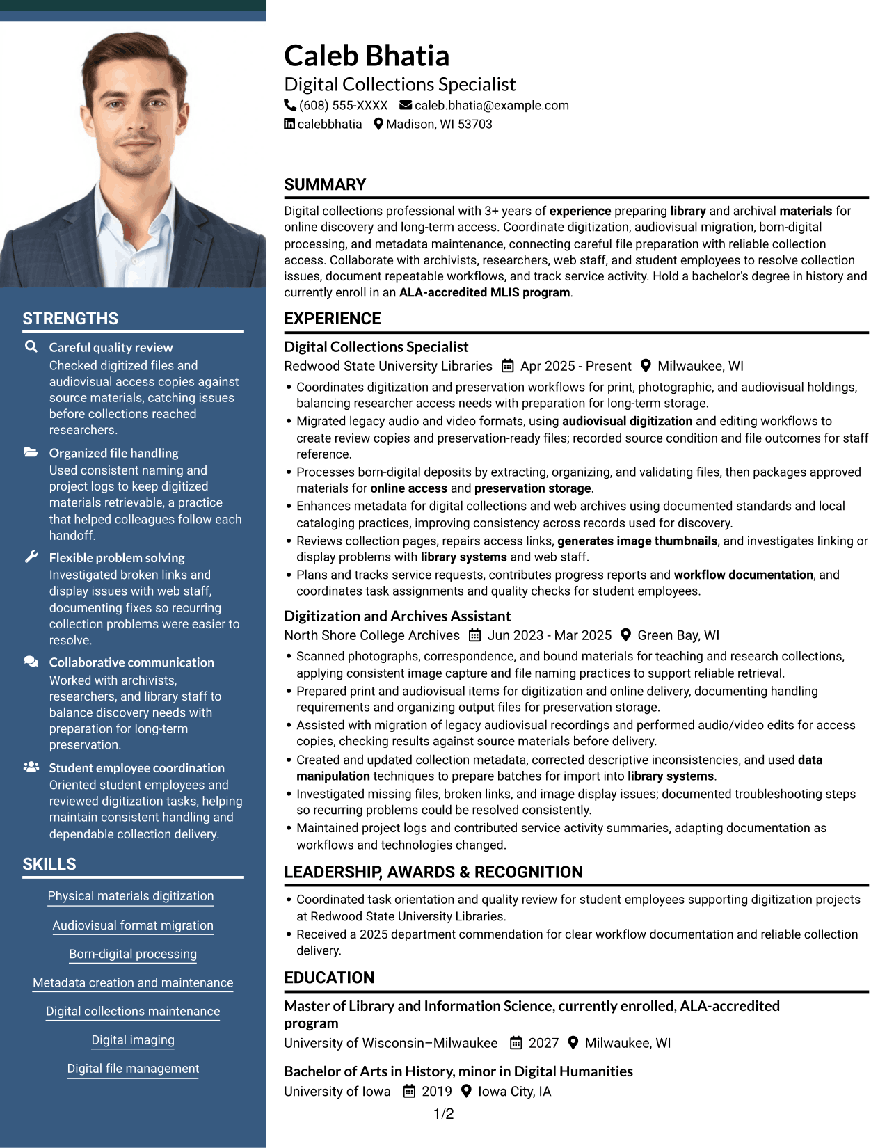 Resume example — page 1