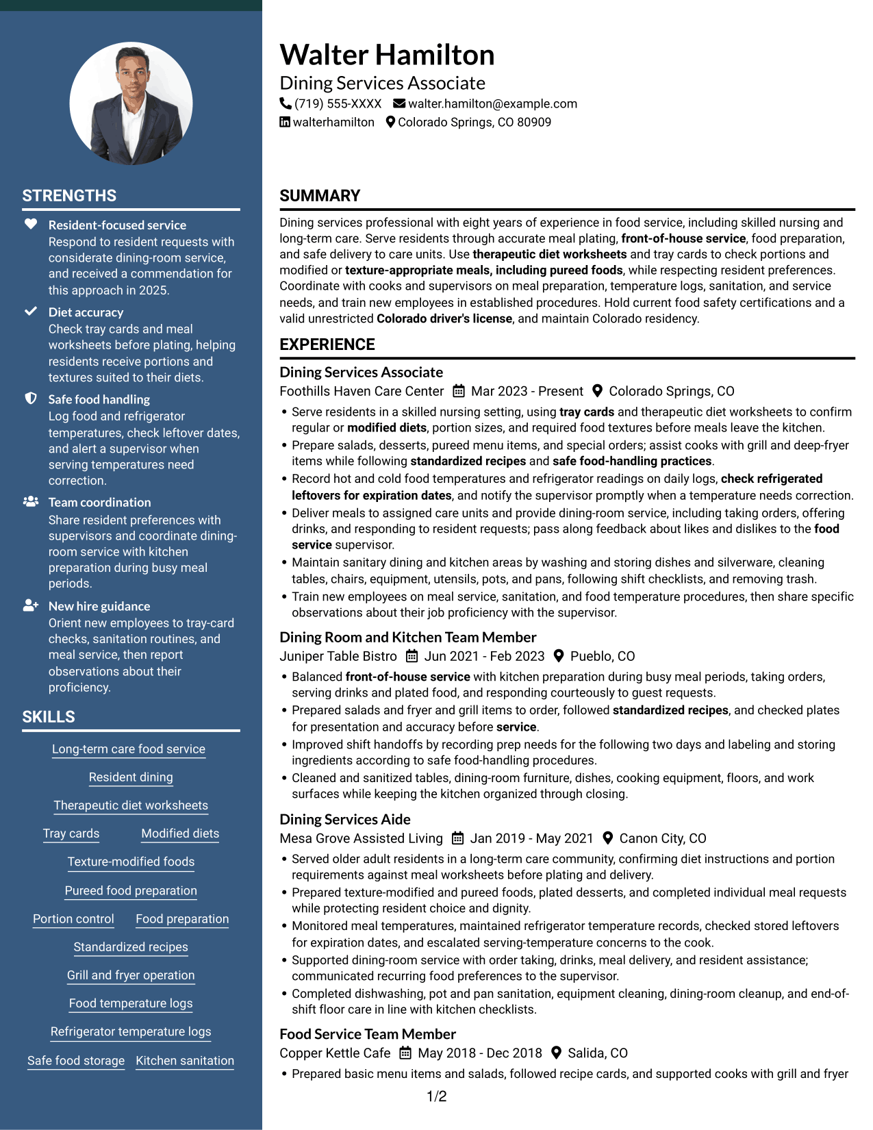 Resume example — page 1