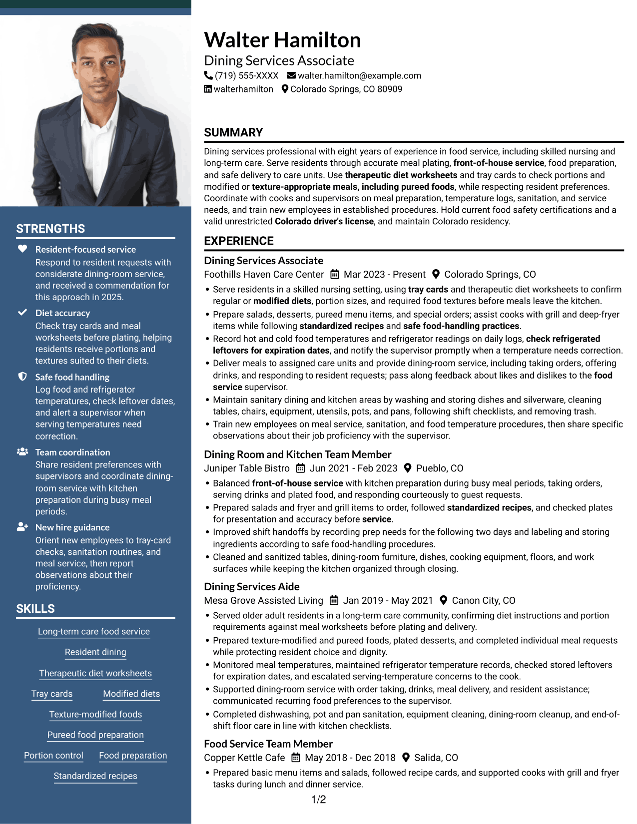 Resume example — page 1