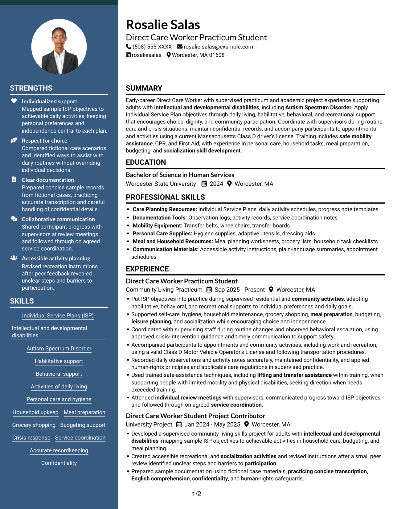 Resume example — page 1