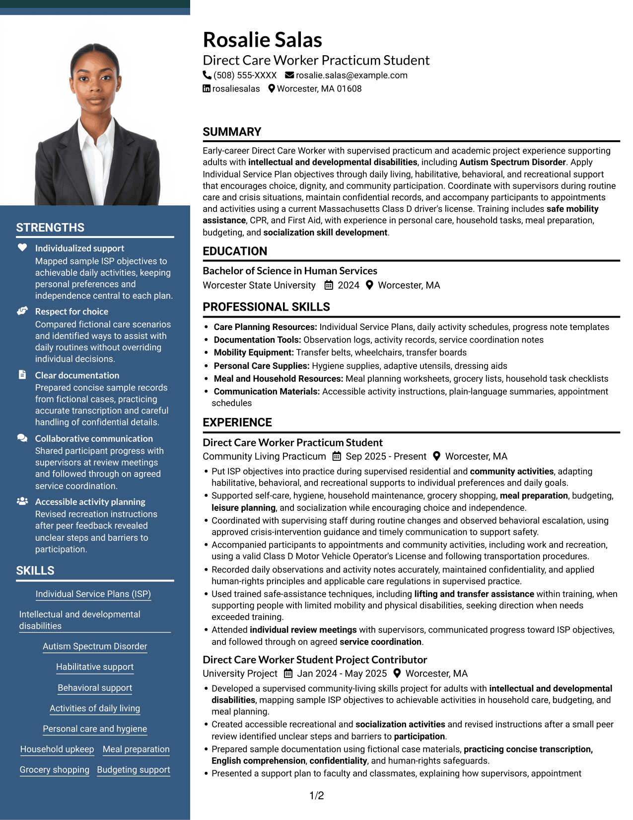 Resume example — page 1