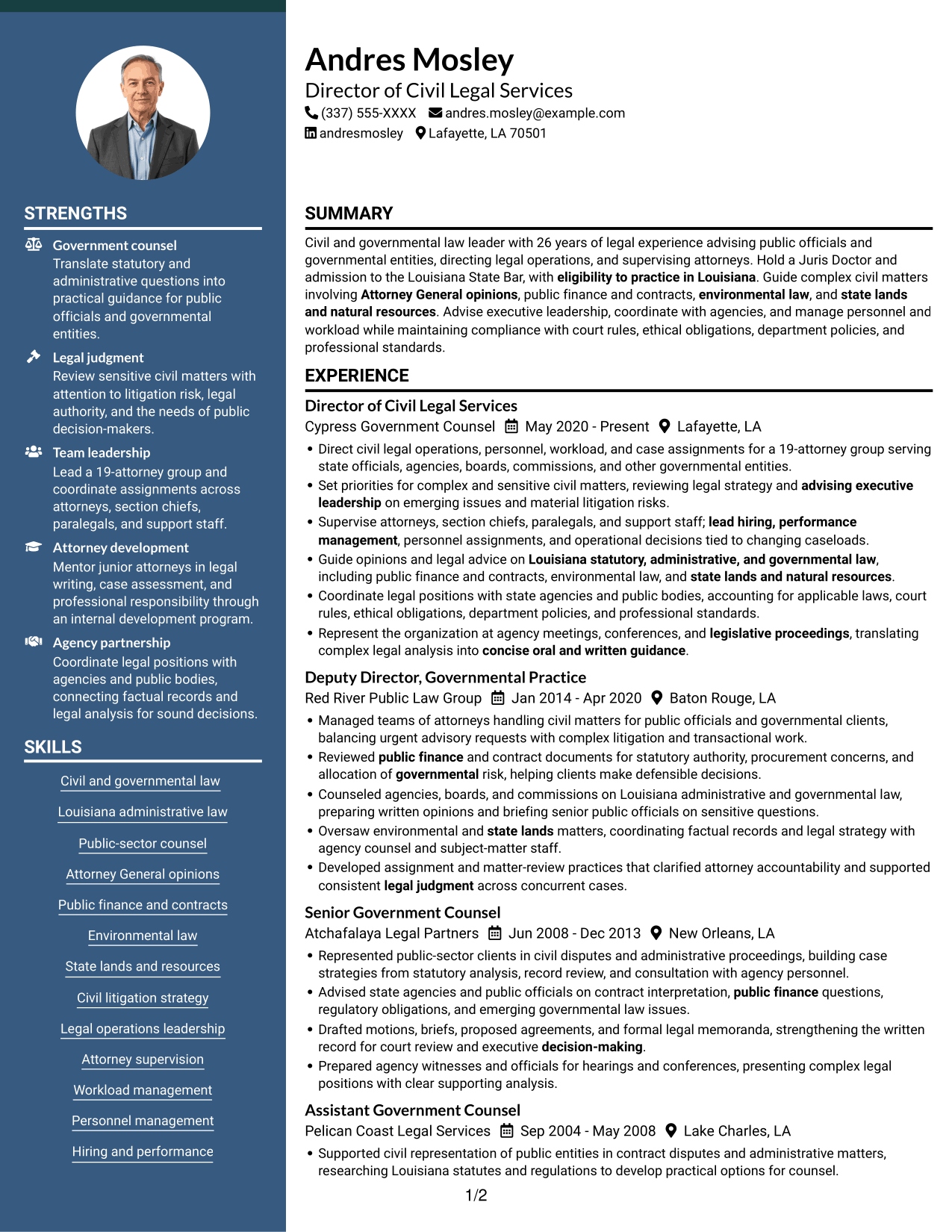 Resume example — page 1