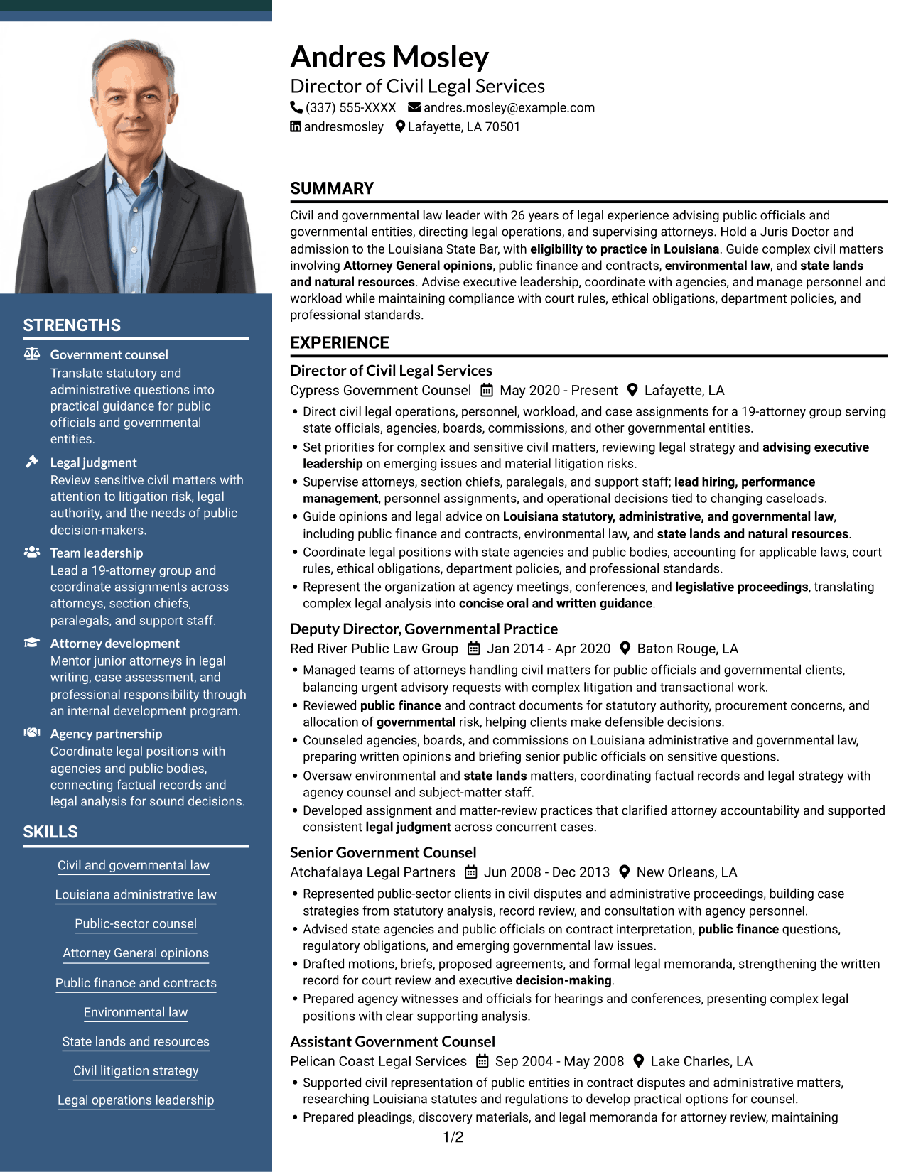 Resume example — page 1