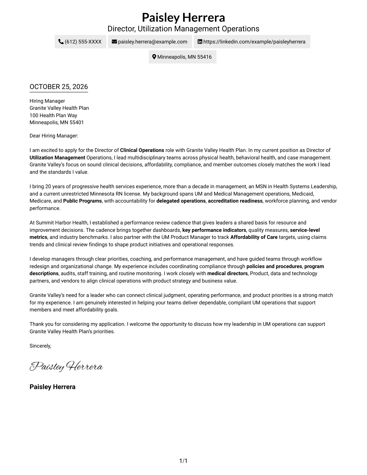 Cover letter example — page 1