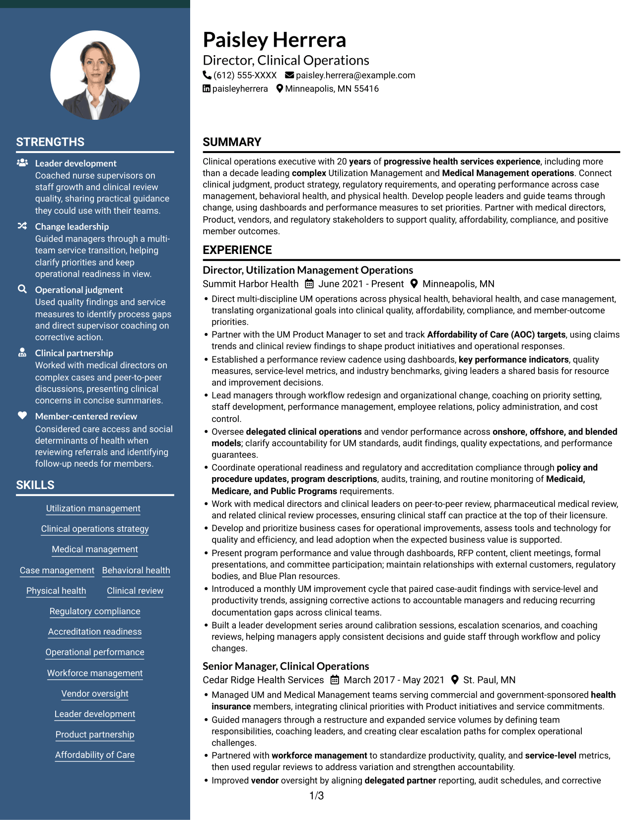 Resume example — page 1