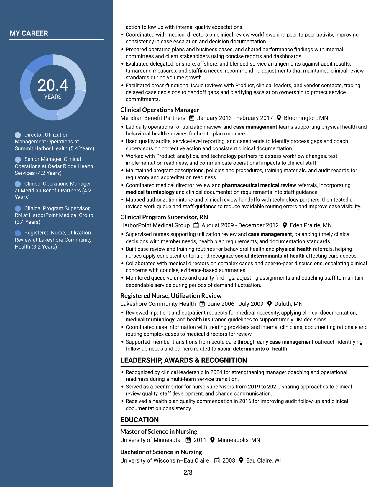 Resume example — page 2