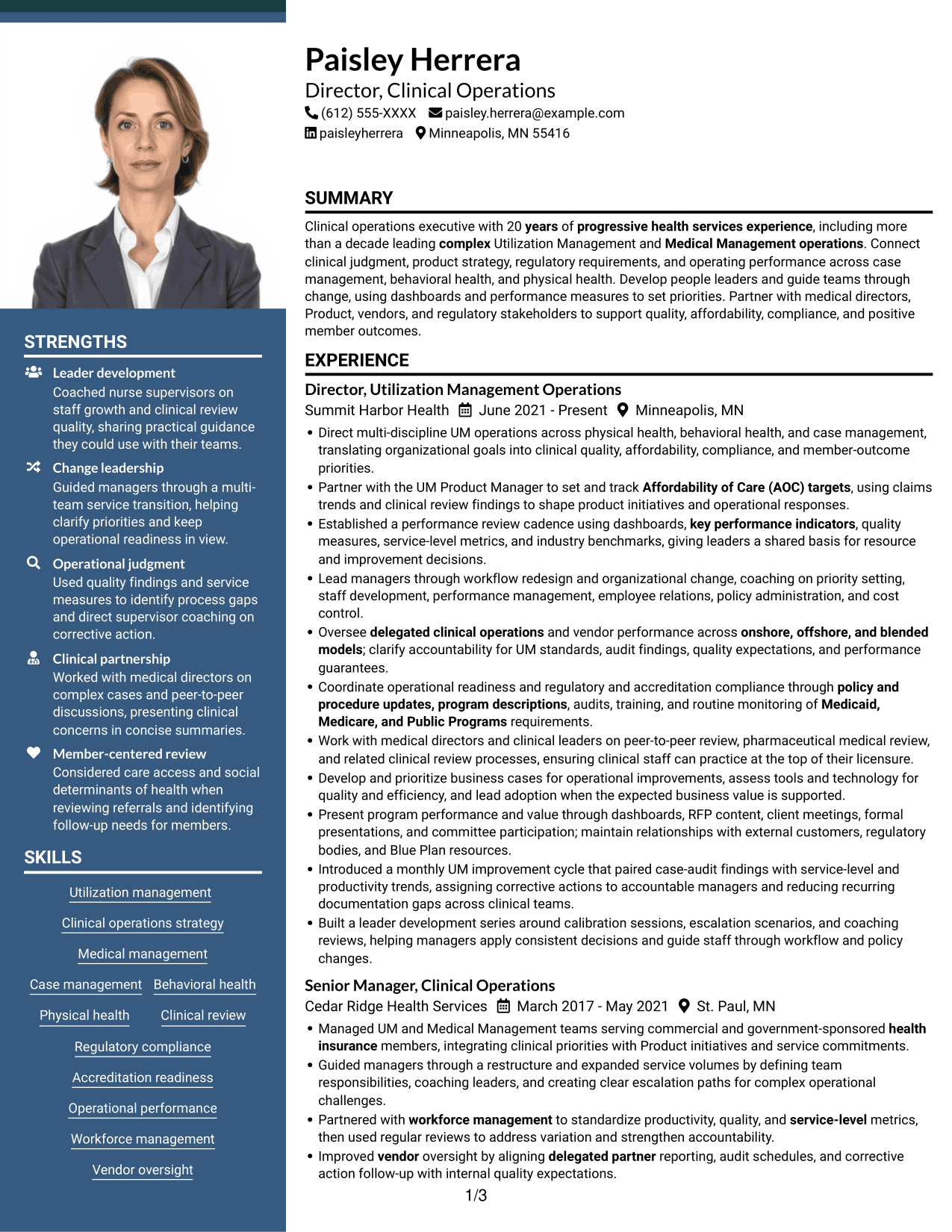 Resume example — page 1
