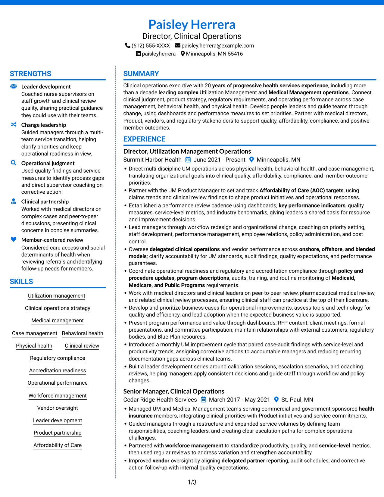 Resume example — page 1