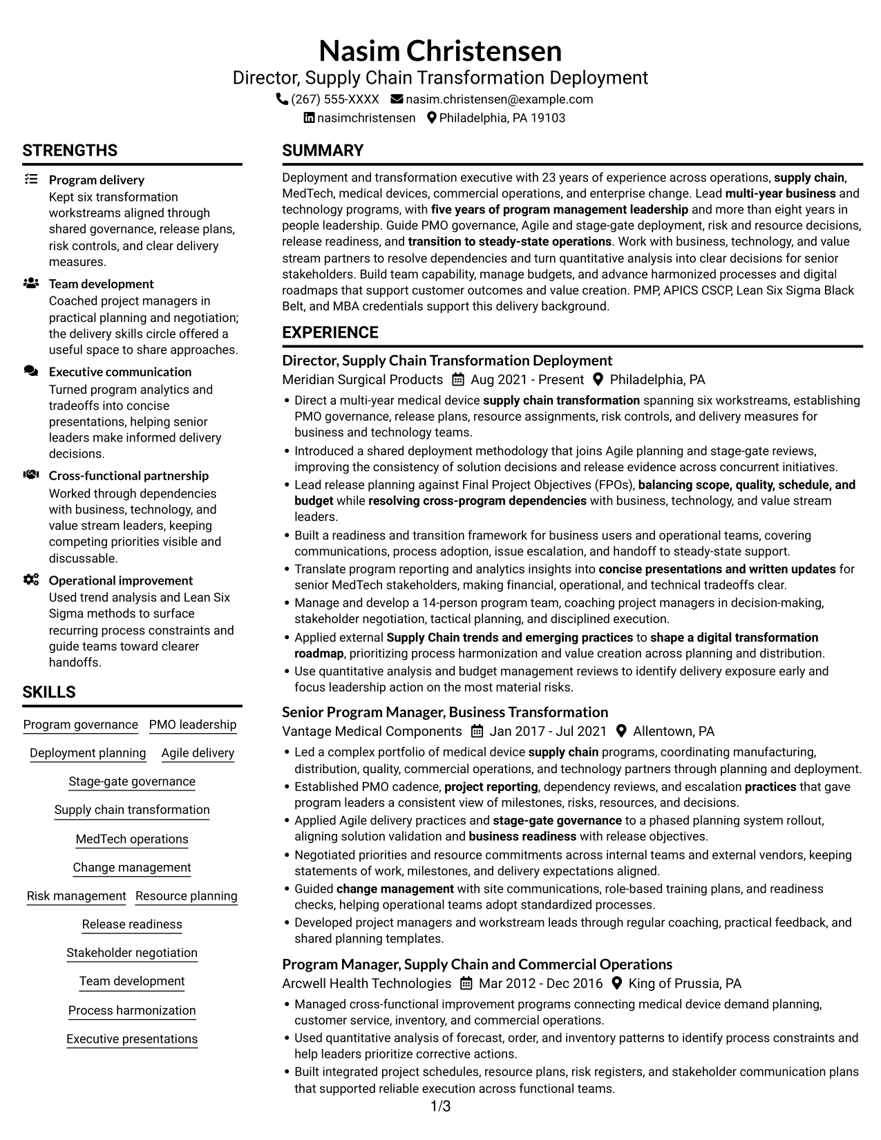 Resume example — page 1