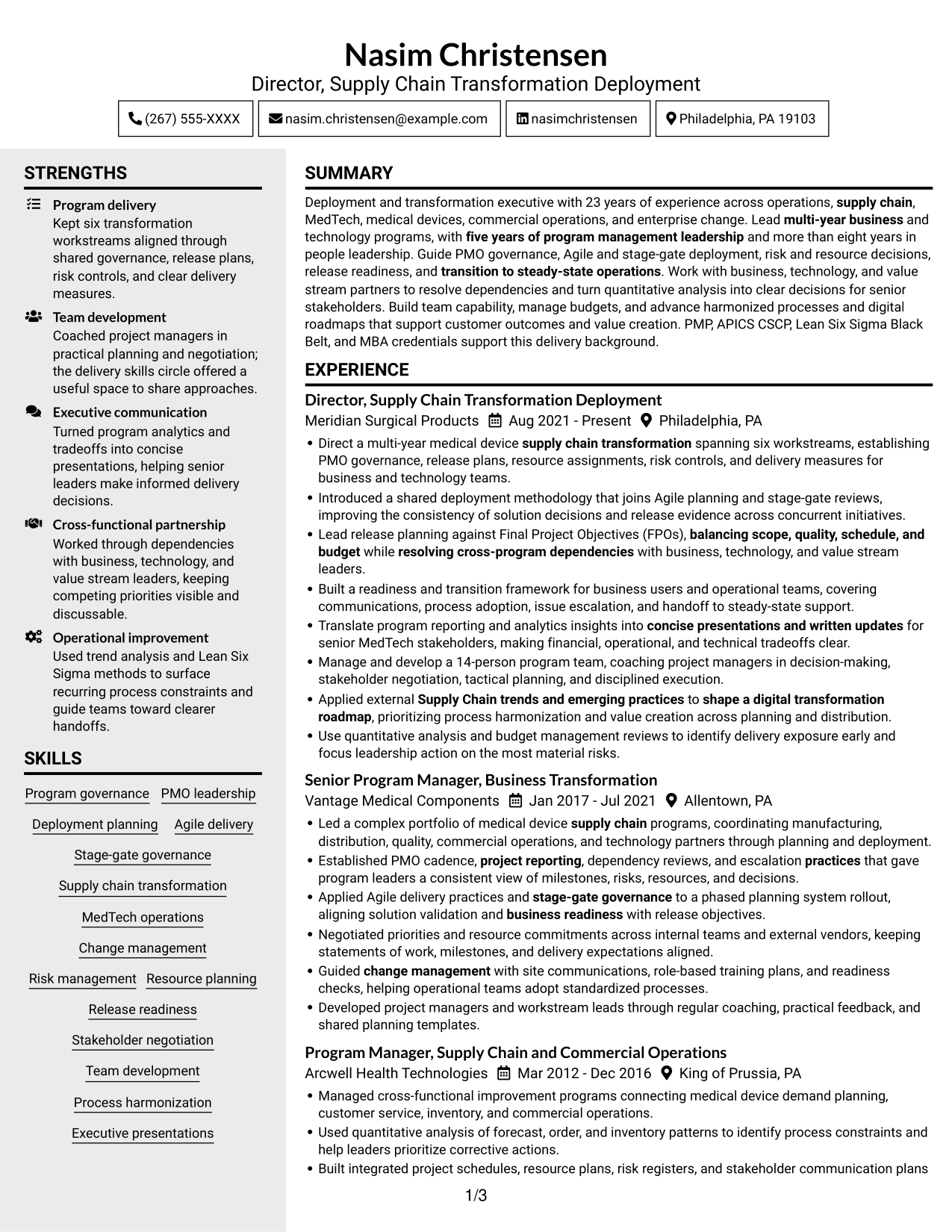 Resume example — page 1