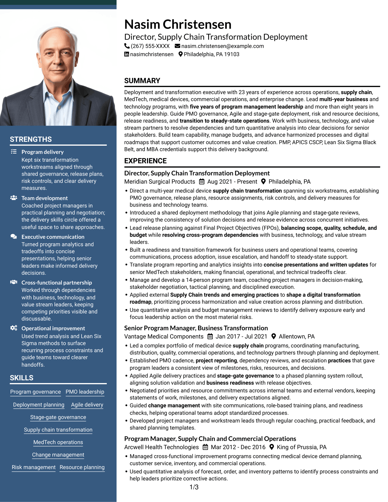 Resume example — page 1