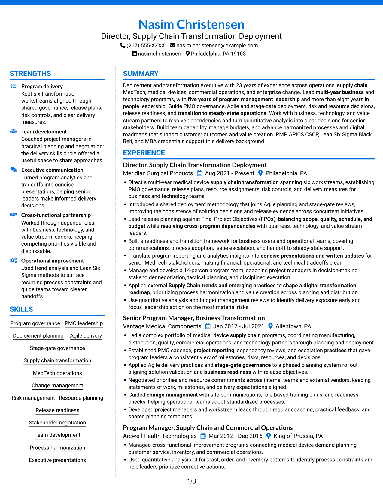 Resume example — page 1