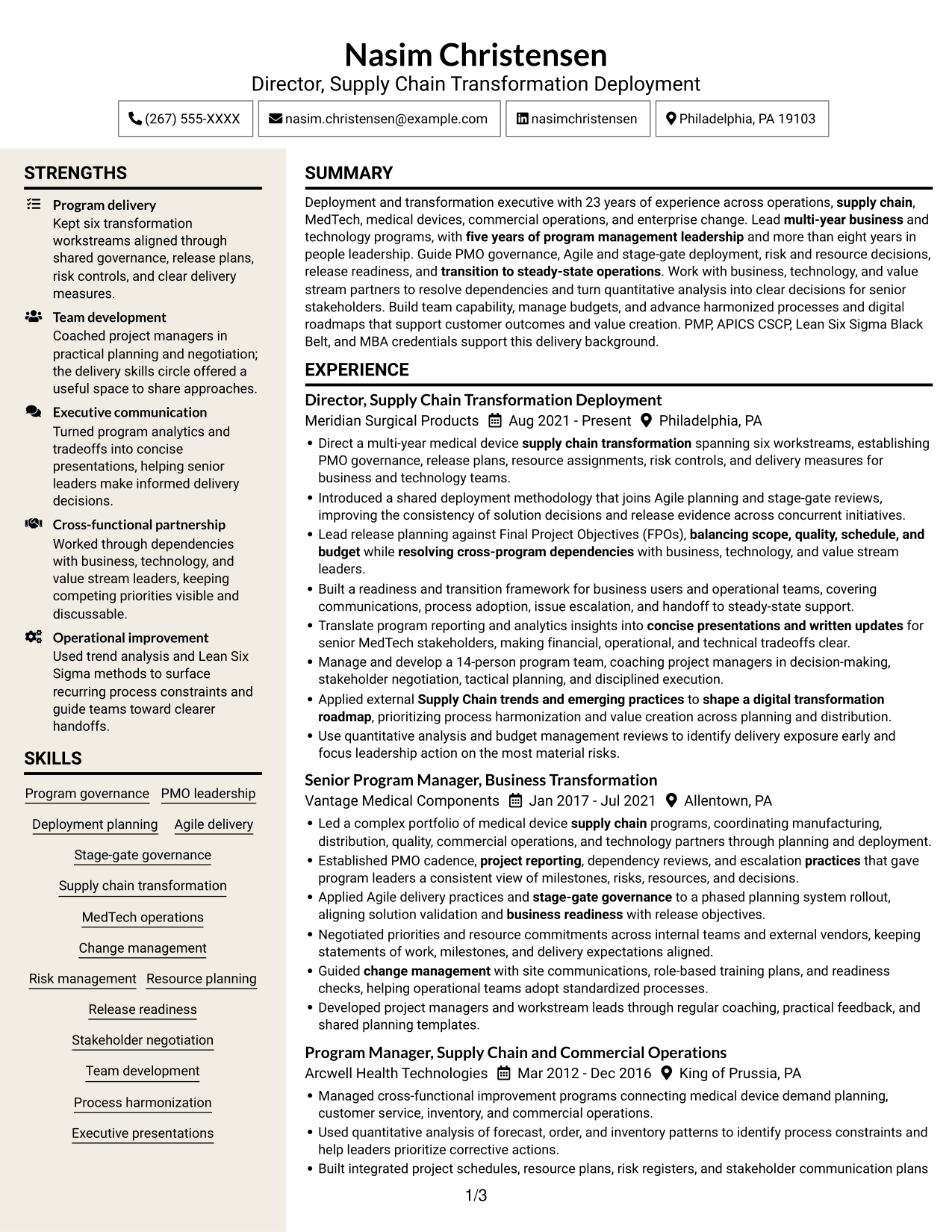 Resume example — page 1
