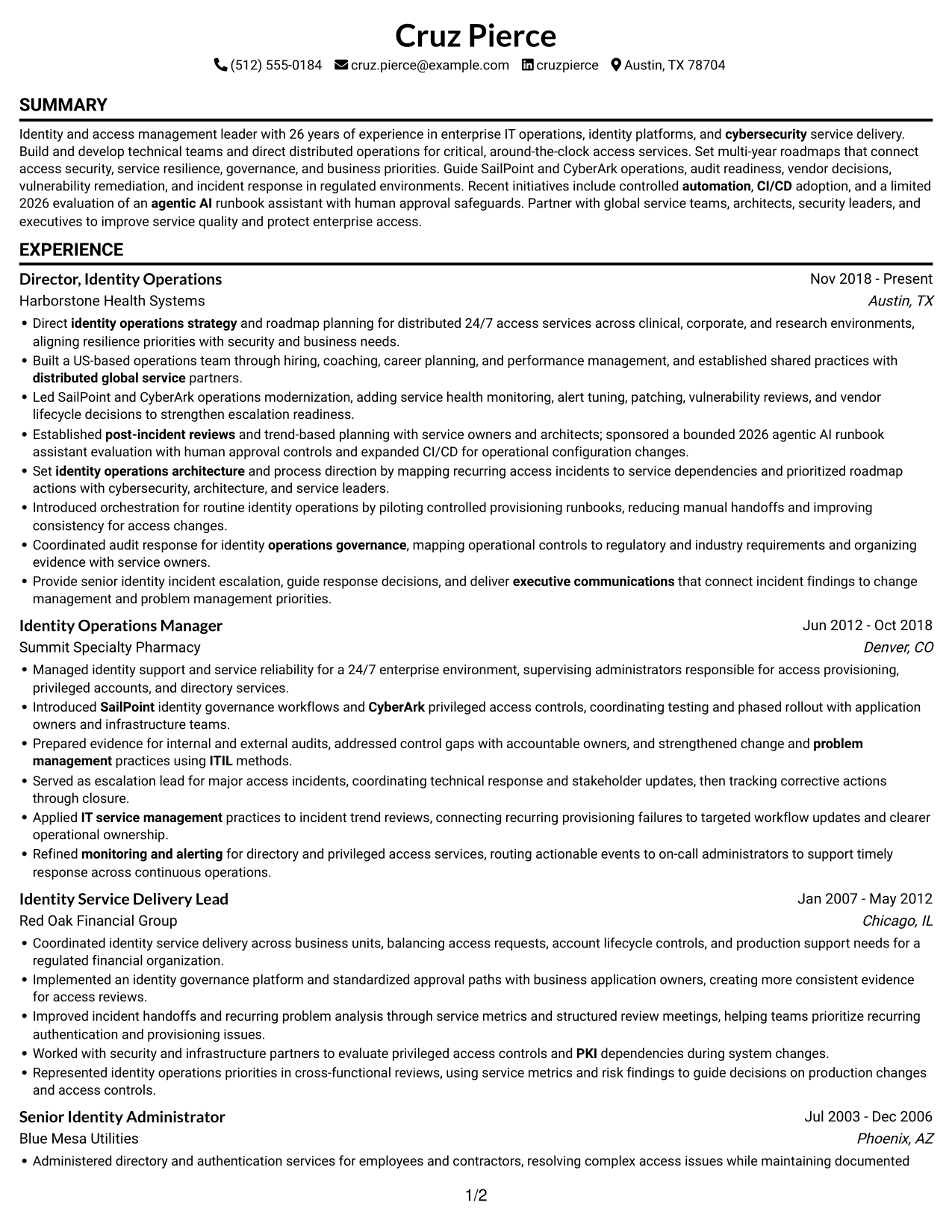 Resume example — page 1
