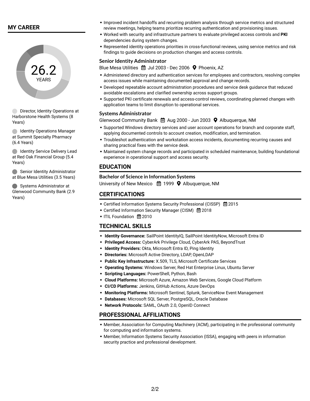 Resume example — page 2