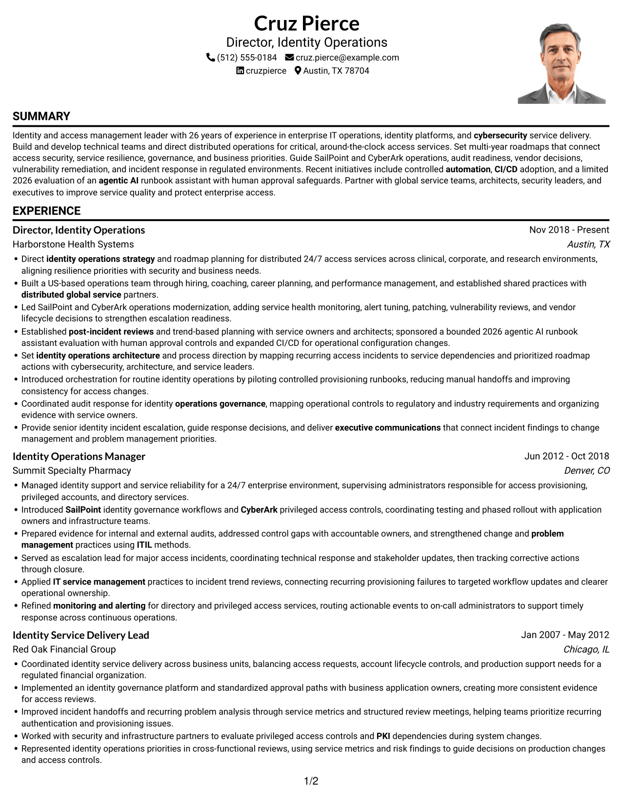 Resume example — page 1
