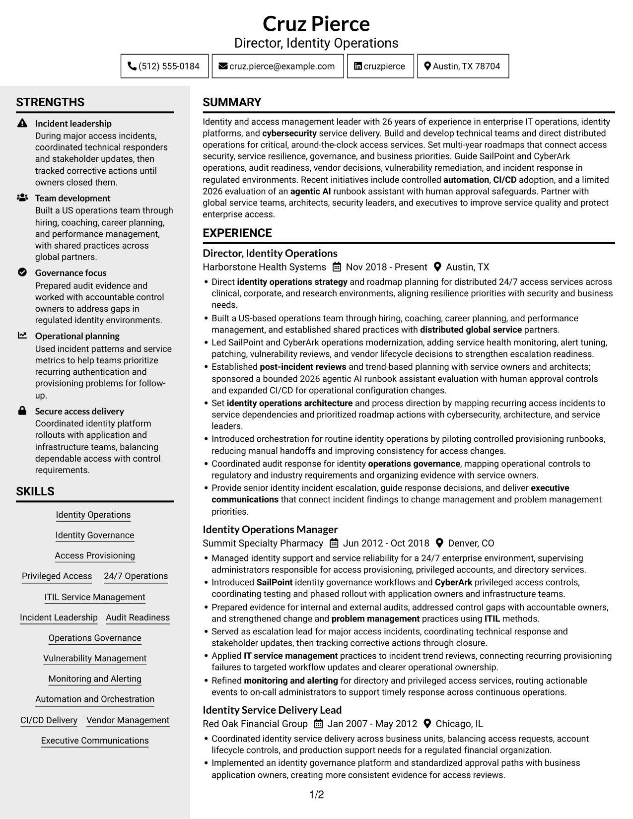 Resume example — page 1