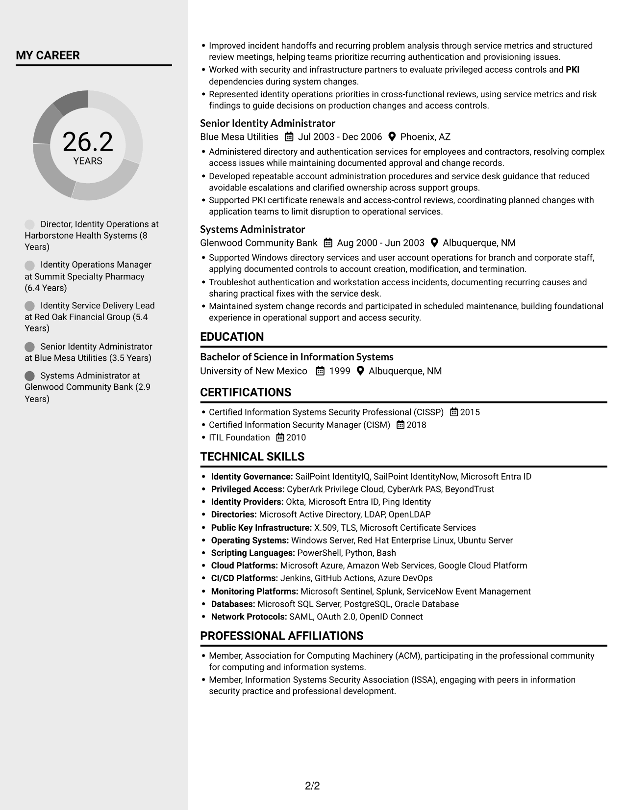 Resume example — page 2