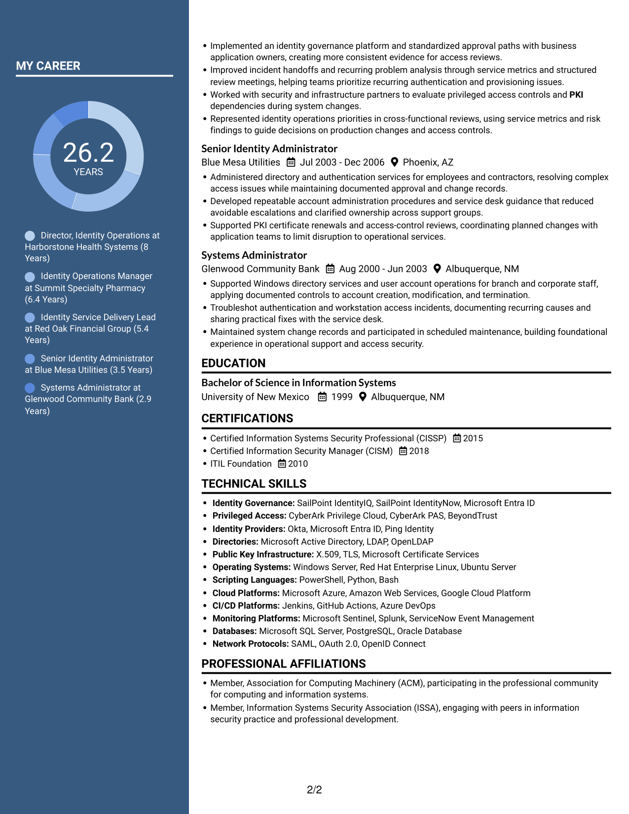 Resume example — page 2