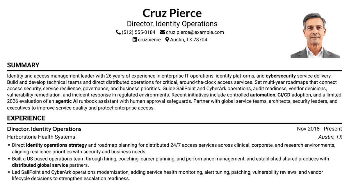7 Director, Identity Operations Resume Templates with Example